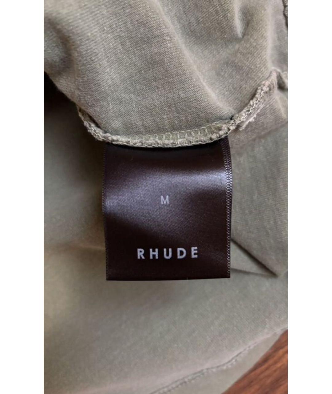 RHUDE Зеленая хлопковая футболка, фото 5