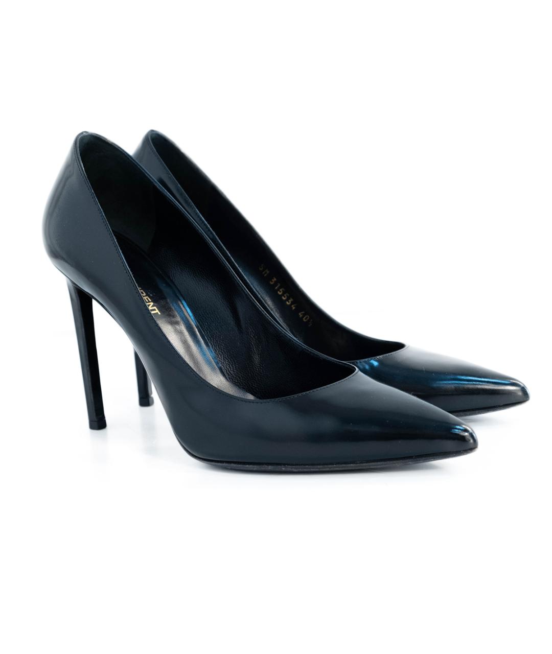 SAINT LAURENT Черные кожаные туфли, фото 2