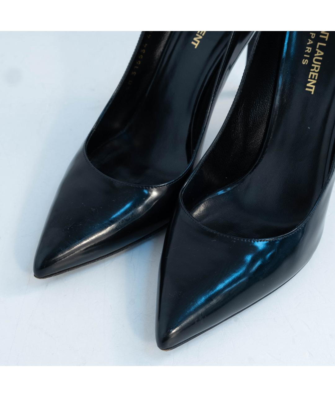 SAINT LAURENT Черные кожаные туфли, фото 3