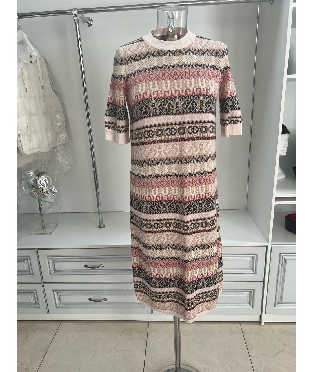 CHANEL Бежевое кашемировое повседневное платье, фото 5