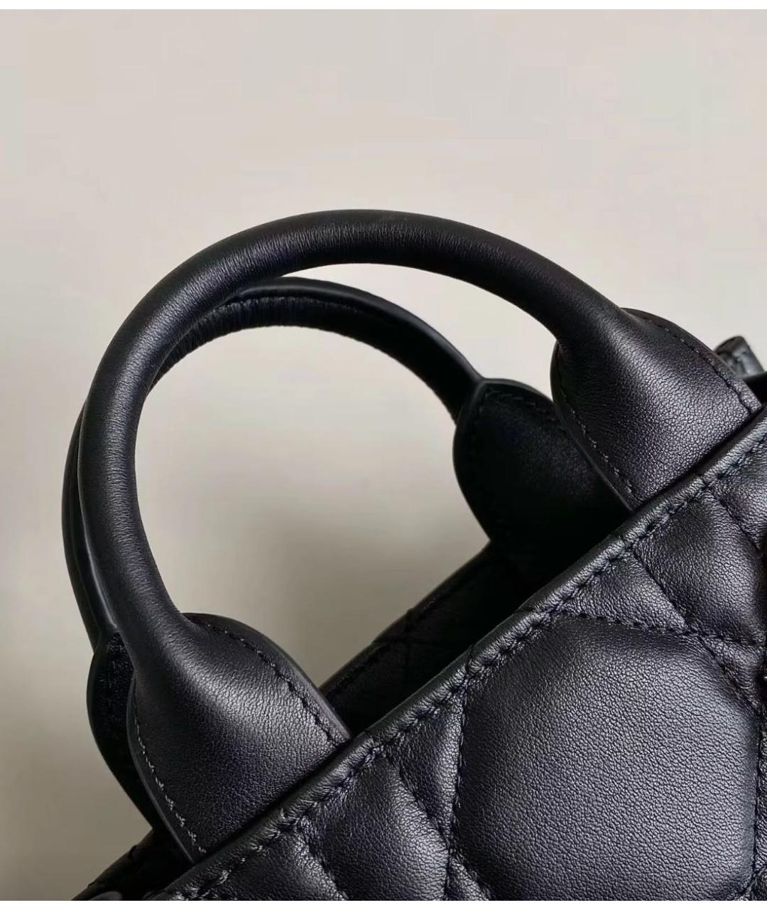 CHRISTIAN DIOR Черная кожаная сумка с короткими ручками, фото 5