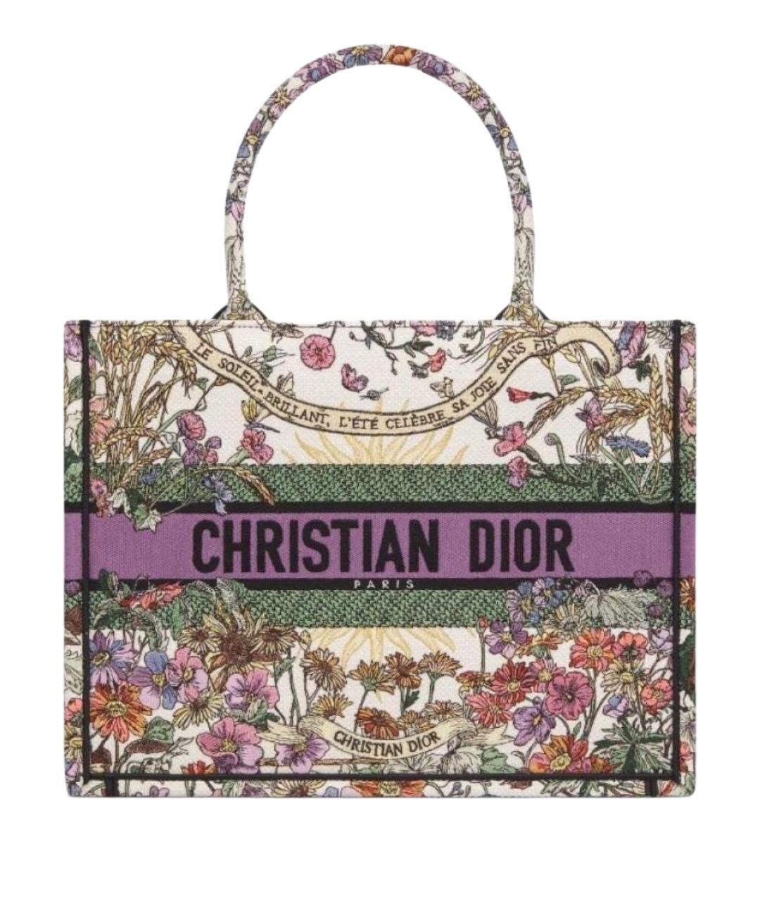 CHRISTIAN DIOR Фиолетовая тканевая сумка тоут, фото 1