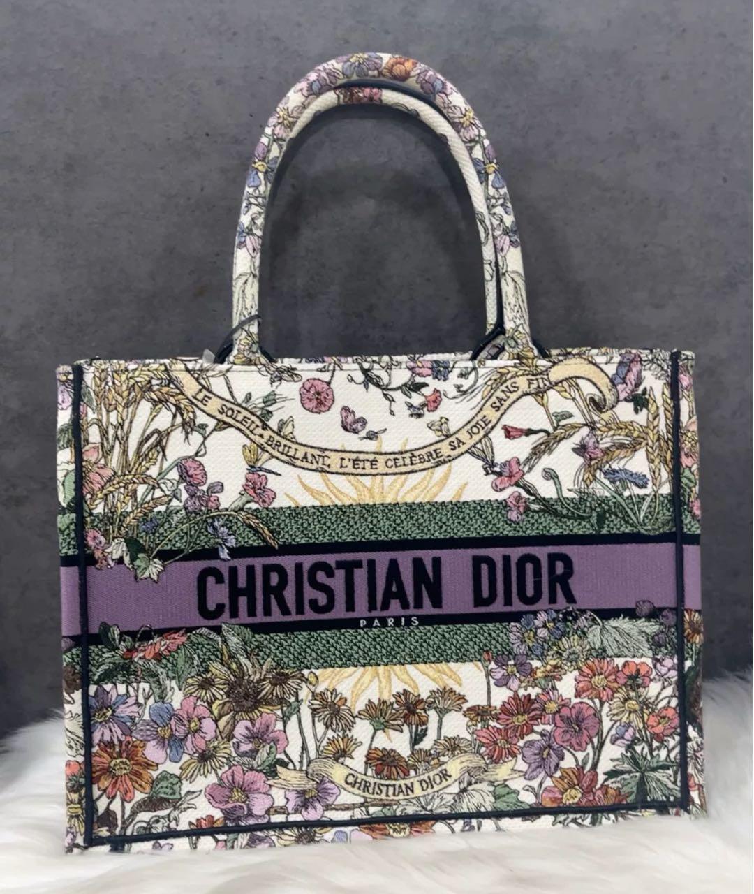 CHRISTIAN DIOR Фиолетовая тканевая сумка тоут, фото 2