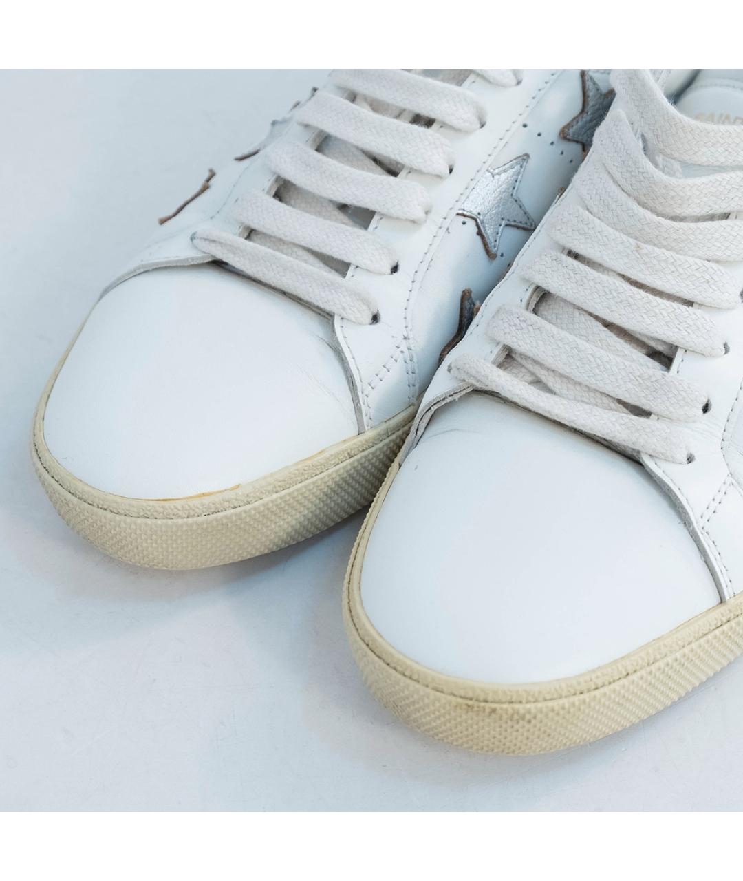 SAINT LAURENT Белые кожаные кеды, фото 3