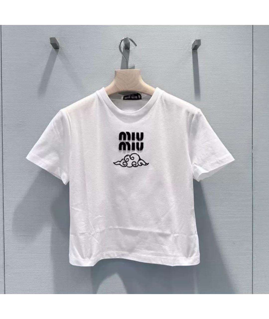 MIU MIU Белая футболка, фото 2