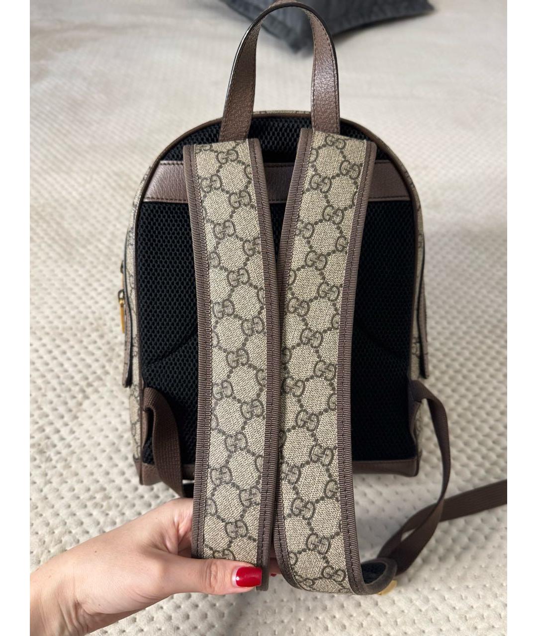 GUCCI Коричневый тканевый рюкзак, фото 3