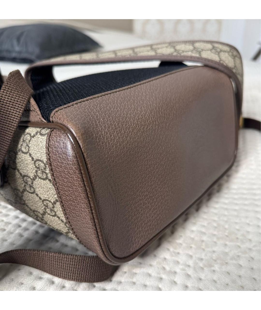 GUCCI Коричневый тканевый рюкзак, фото 4