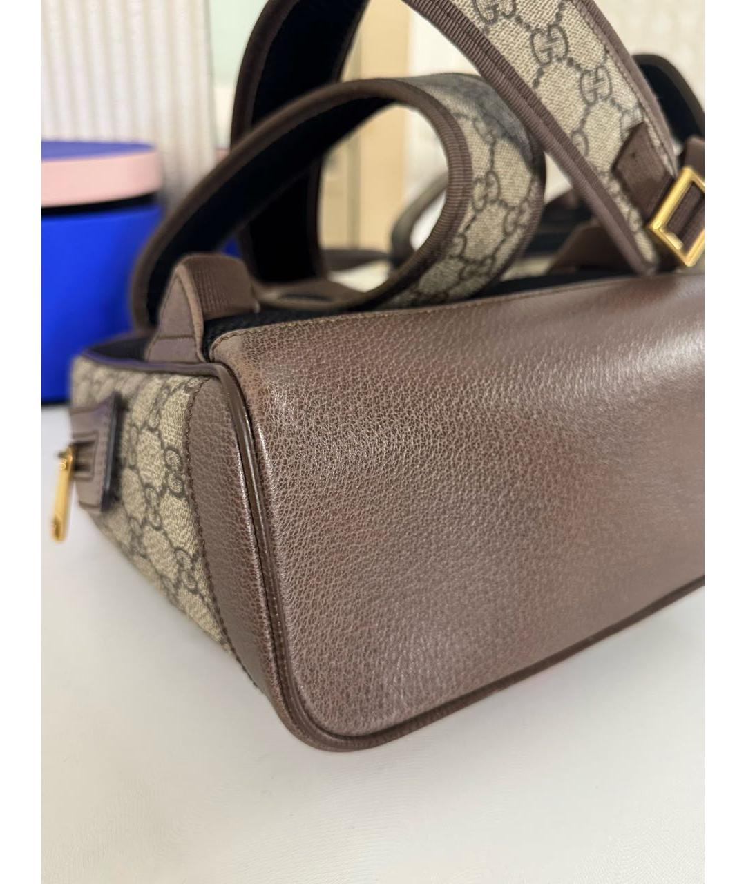 GUCCI Коричневый тканевый рюкзак, фото 7