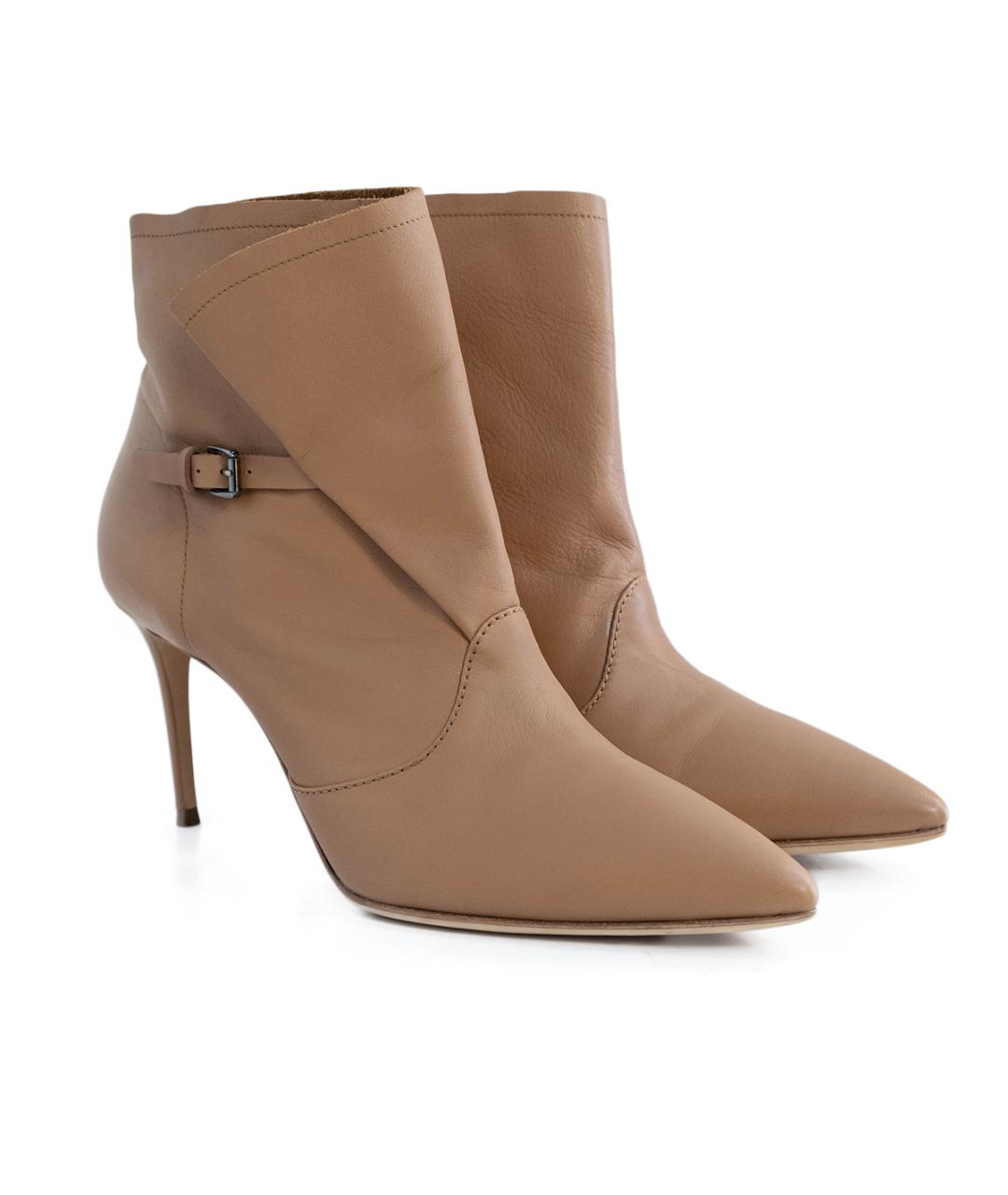 CASADEI Бежевые кожаные ботильоны, фото 2