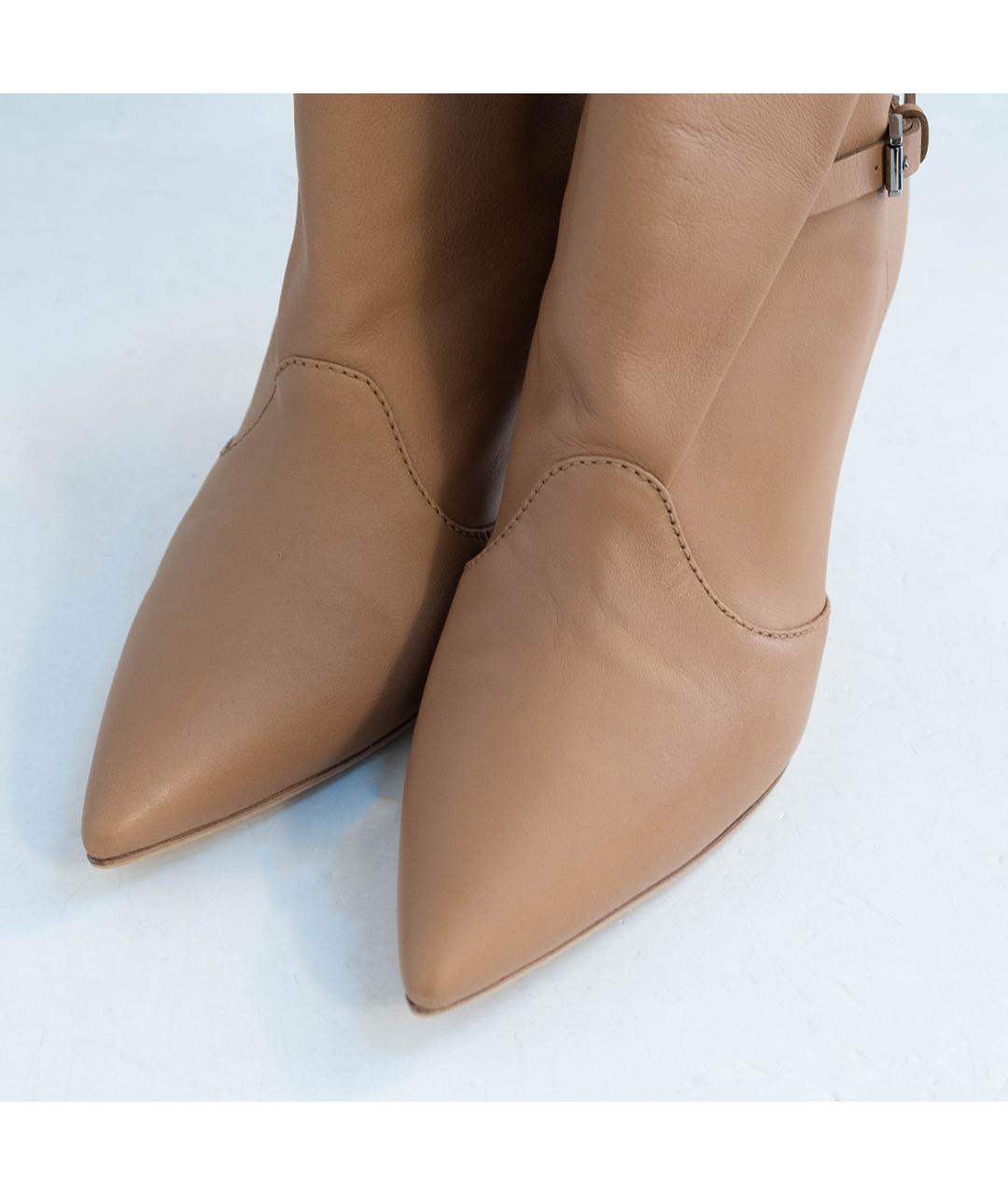 CASADEI Бежевые кожаные ботильоны, фото 3