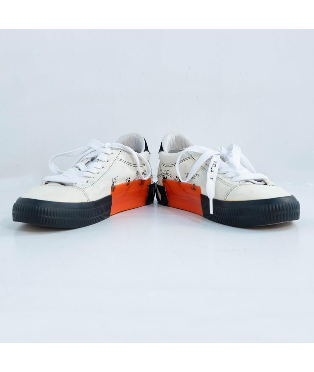OFF-WHITE Белые текстильные кеды, фото 4