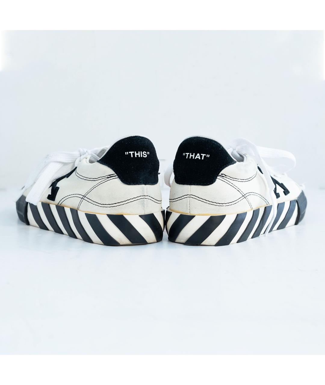 OFF-WHITE Белые текстильные кеды, фото 5