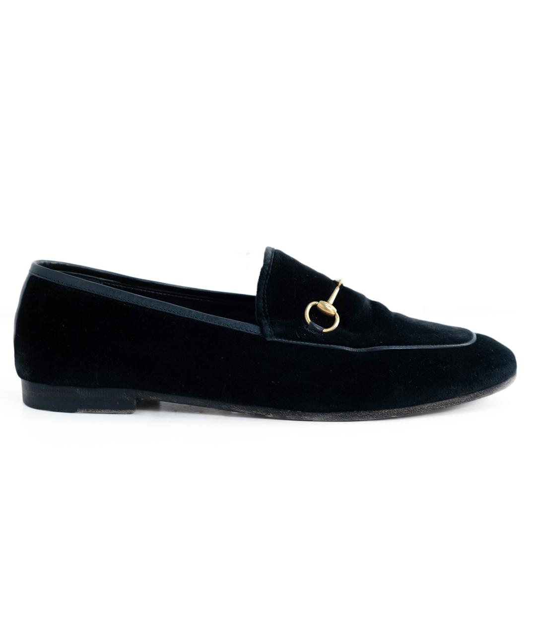 GUCCI Черные бархатные лоферы, фото 1