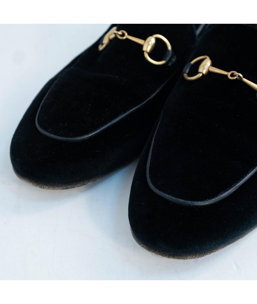 GUCCI Черные бархатные лоферы, фото 3