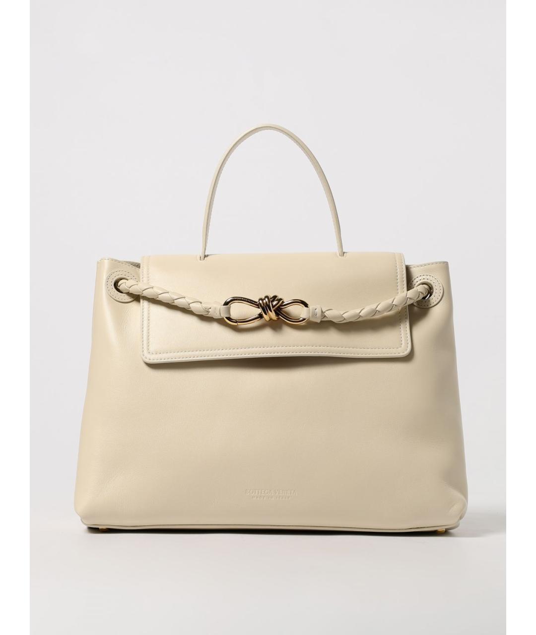 BOTTEGA VENETA Бежевая кожаная сумка тоут, фото 6