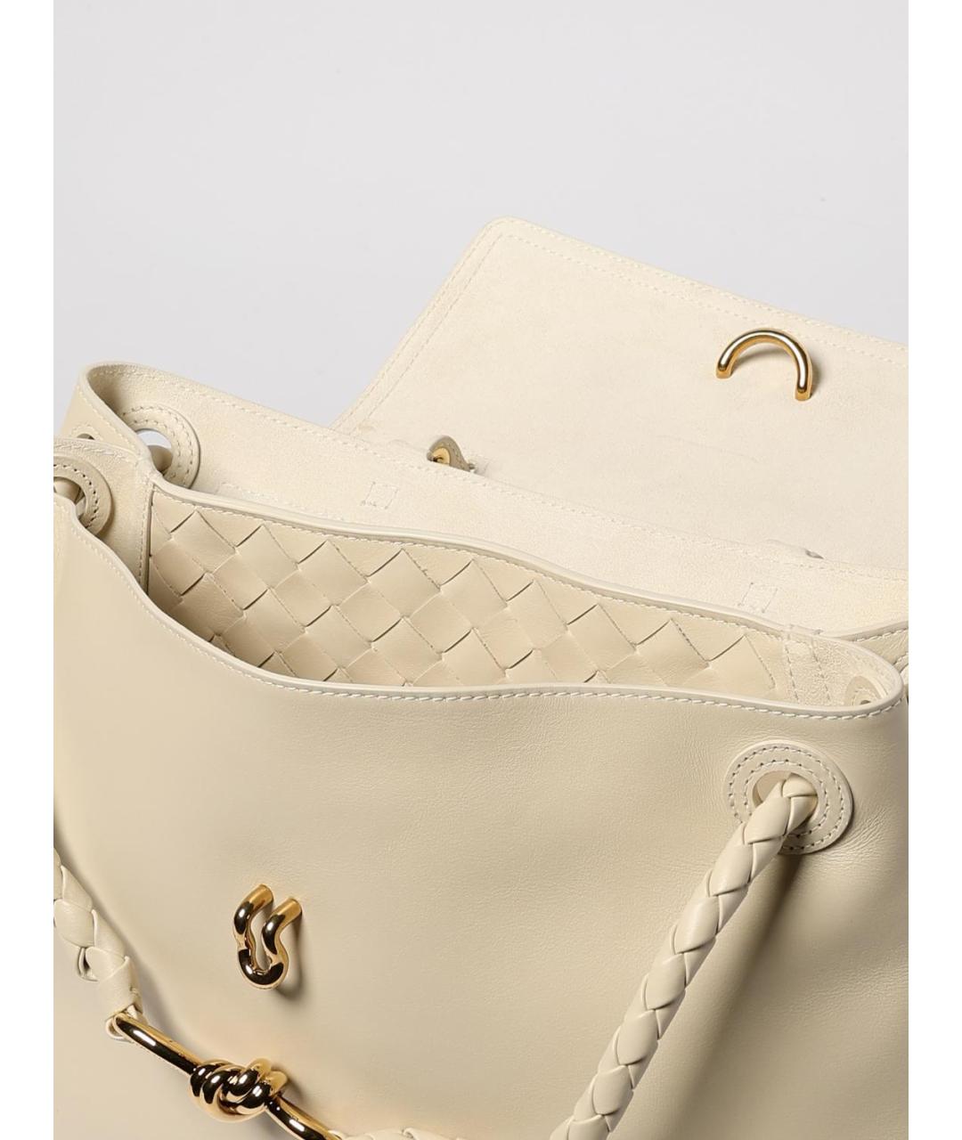 BOTTEGA VENETA Бежевая кожаная сумка тоут, фото 5