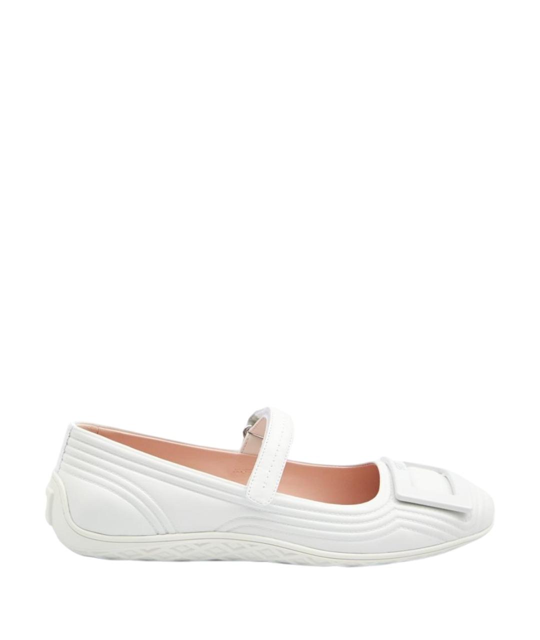 ROGER VIVIER Белые кожаные балетки, фото 1