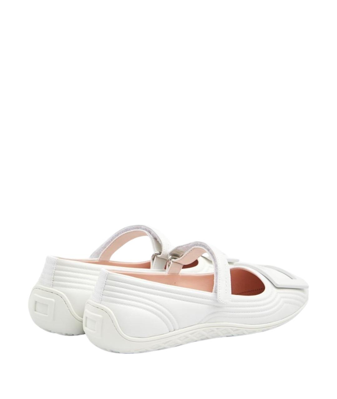 ROGER VIVIER Белые кожаные балетки, фото 2