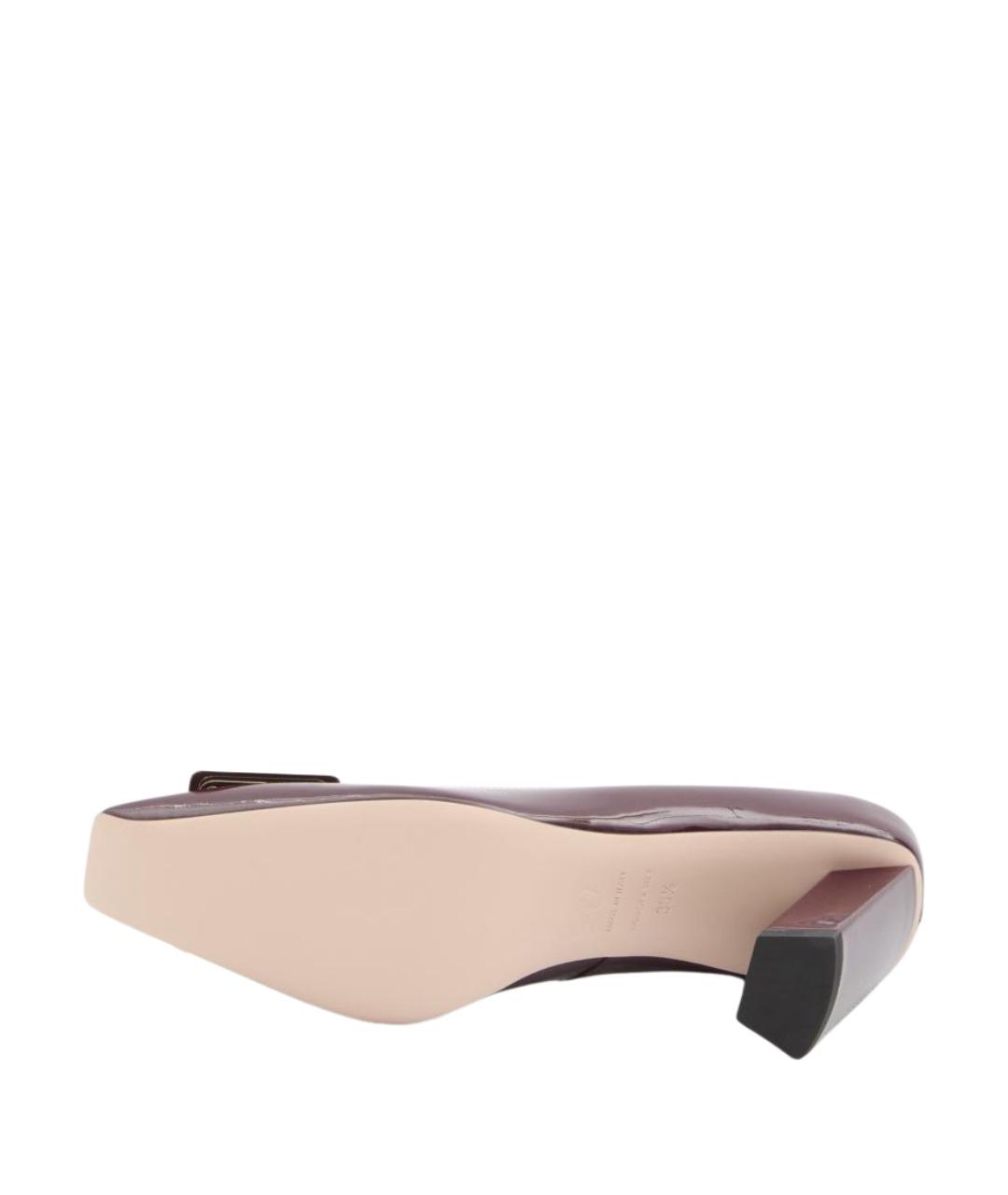 ROGER VIVIER Бордовые кожаные туфли, фото 4