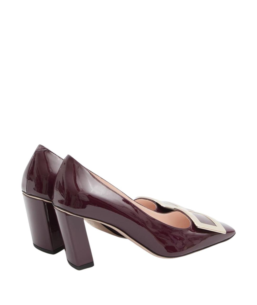 ROGER VIVIER Бордовые кожаные туфли, фото 3
