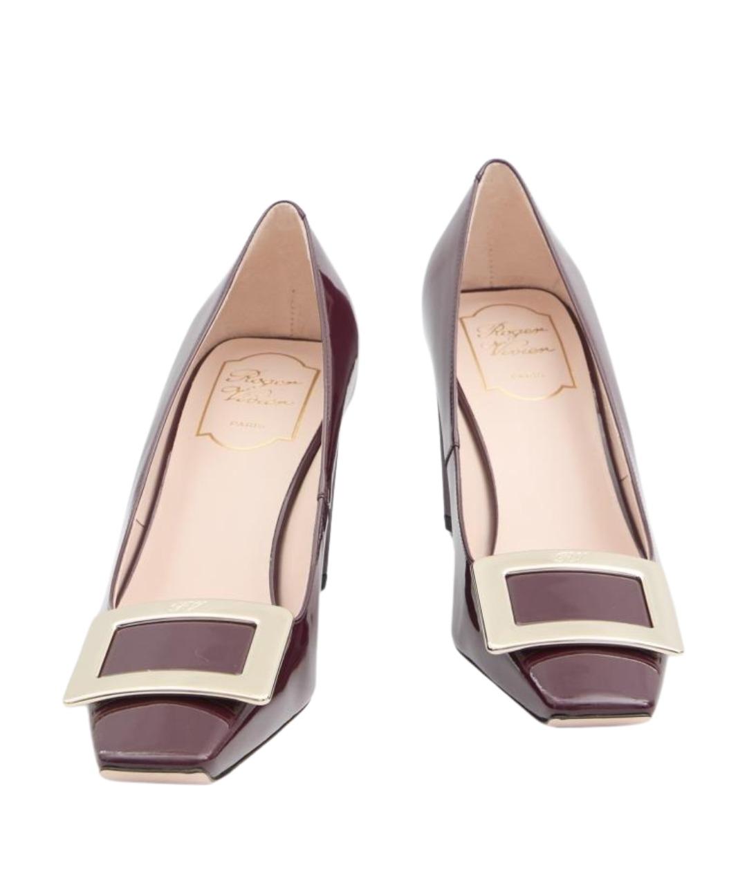 ROGER VIVIER Бордовые кожаные туфли, фото 5