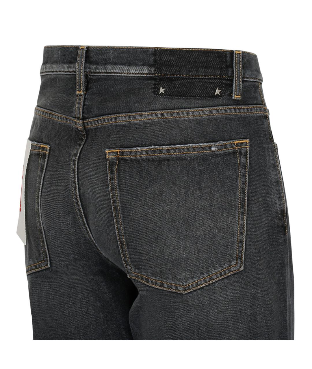 GOLDEN GOOSE DELUXE BRAND Антрацитовые хлопковые прямые джинсы, фото 4