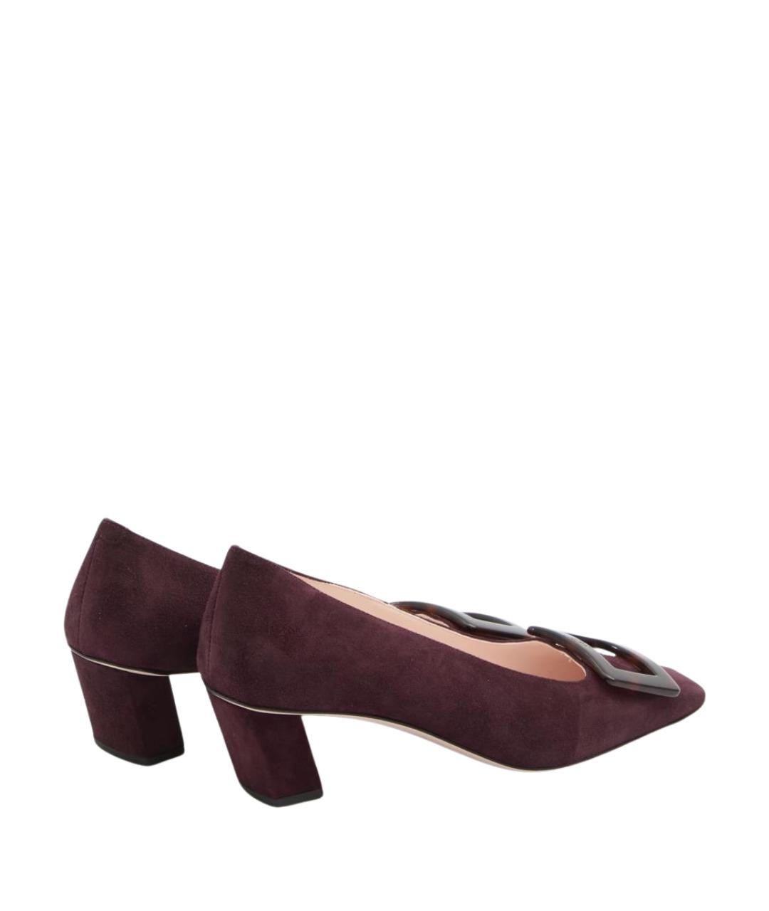 ROGER VIVIER Бордовые кожаные туфли, фото 3