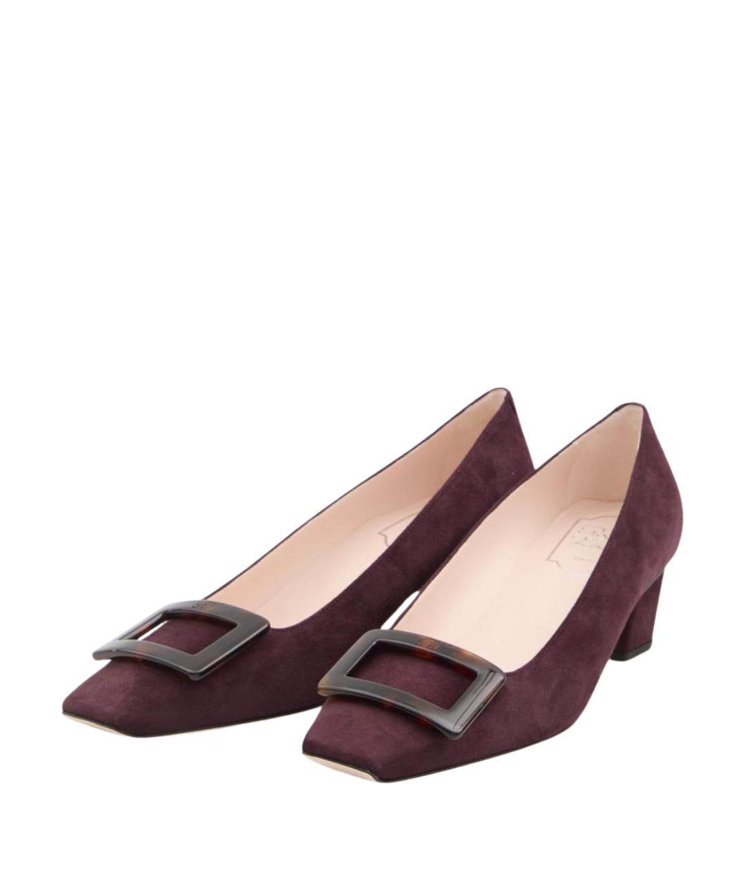 ROGER VIVIER Бордовые кожаные туфли, фото 2