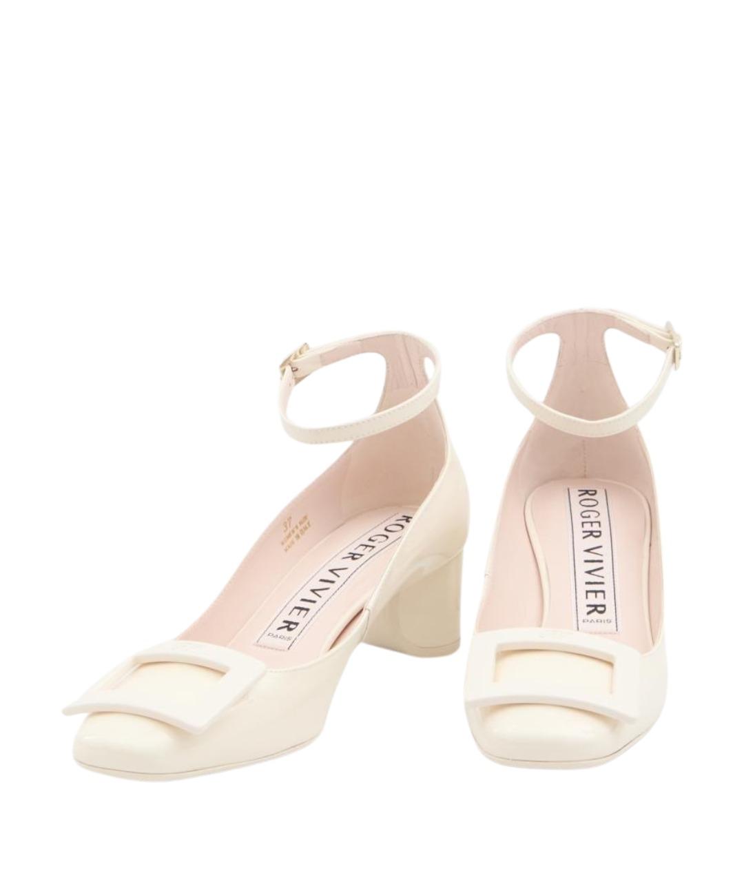ROGER VIVIER Бежевые кожаные туфли, фото 5