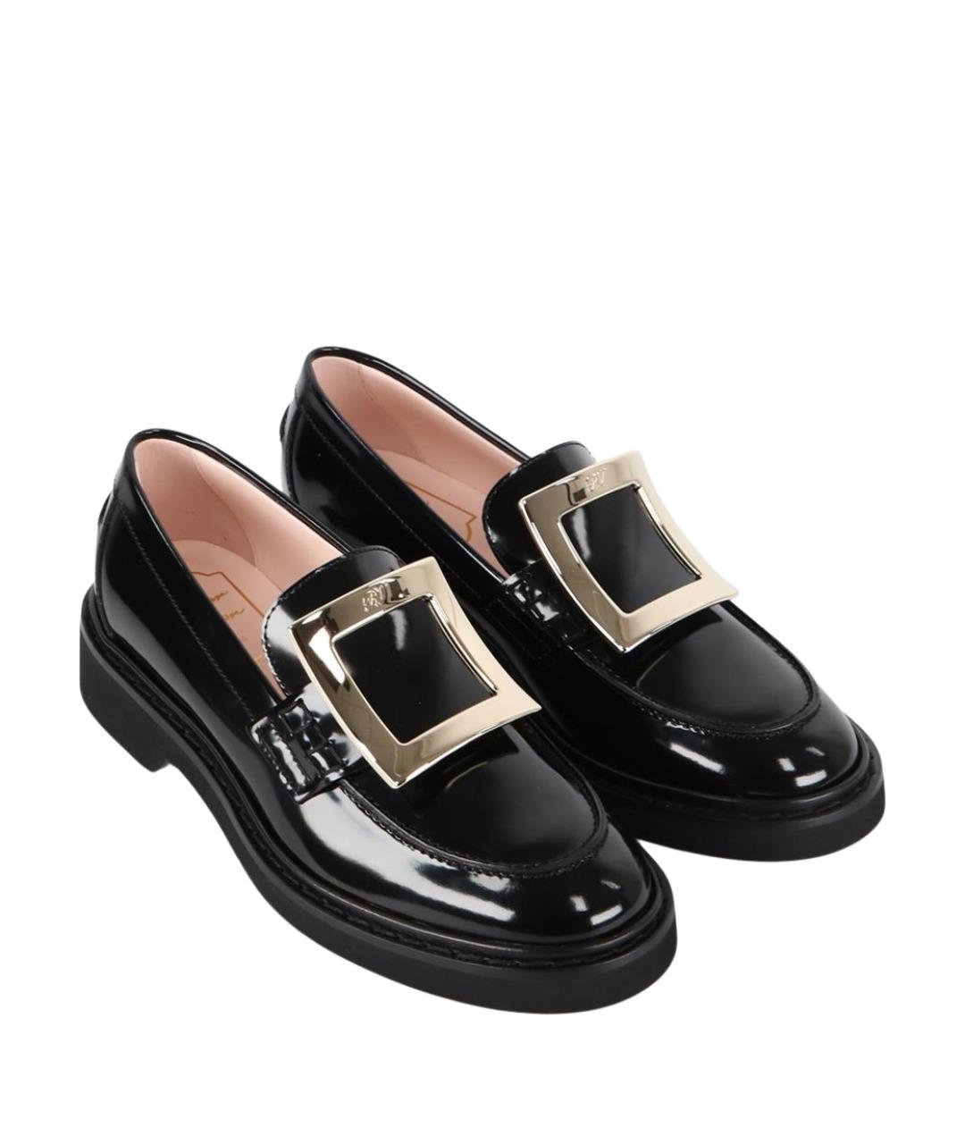ROGER VIVIER Черные кожаные лоферы, фото 5