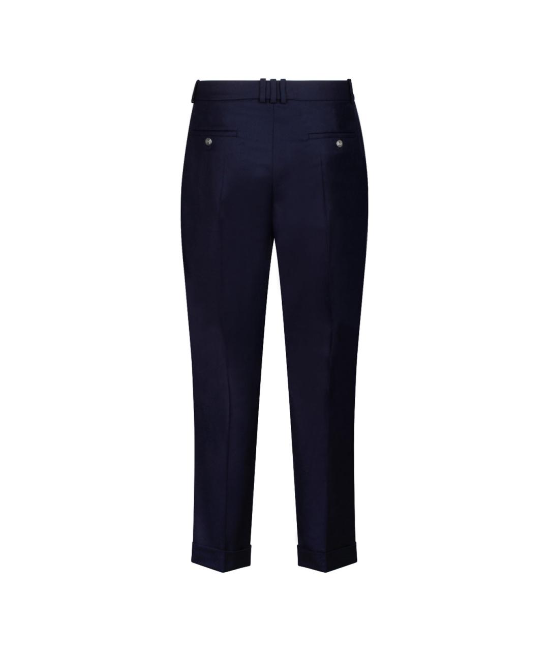 BALMAIN Темно-синие шерстяные повседневные брюки, фото 2