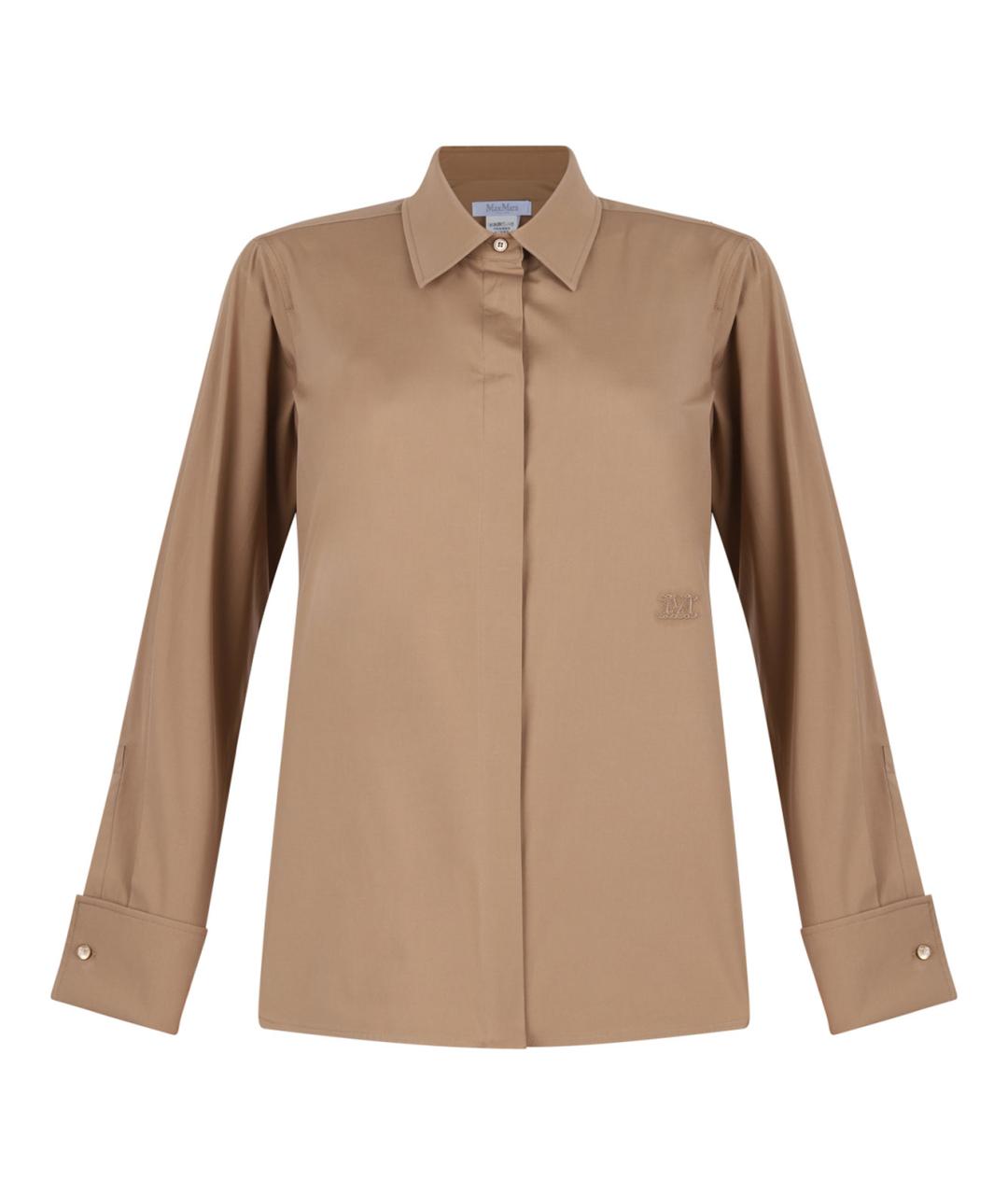 MAX MARA Бежевая хлопковая рубашка, фото 1