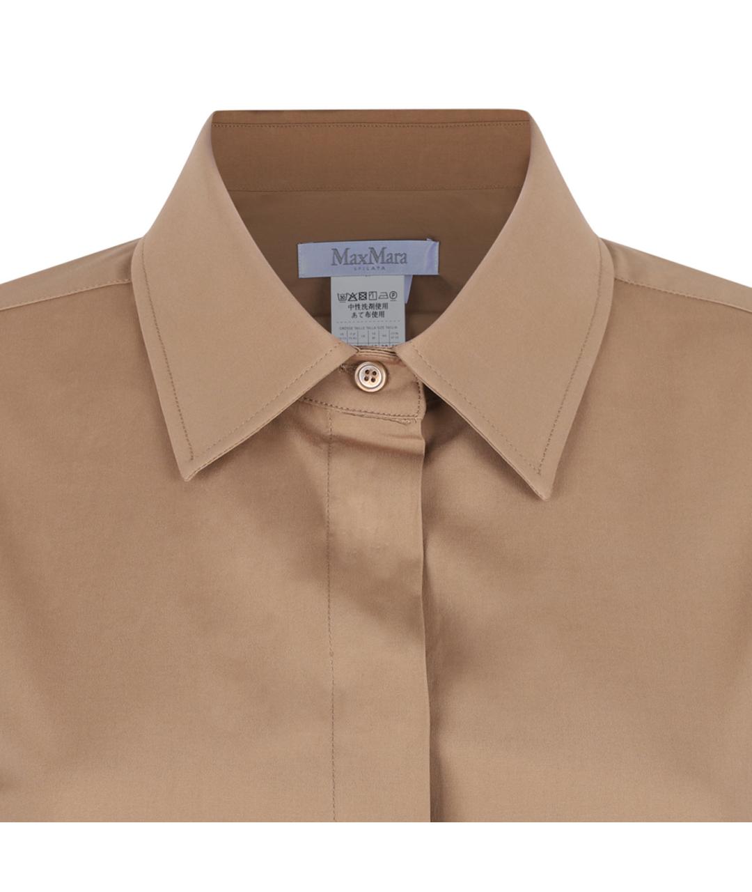 MAX MARA Бежевая хлопковая рубашка, фото 3