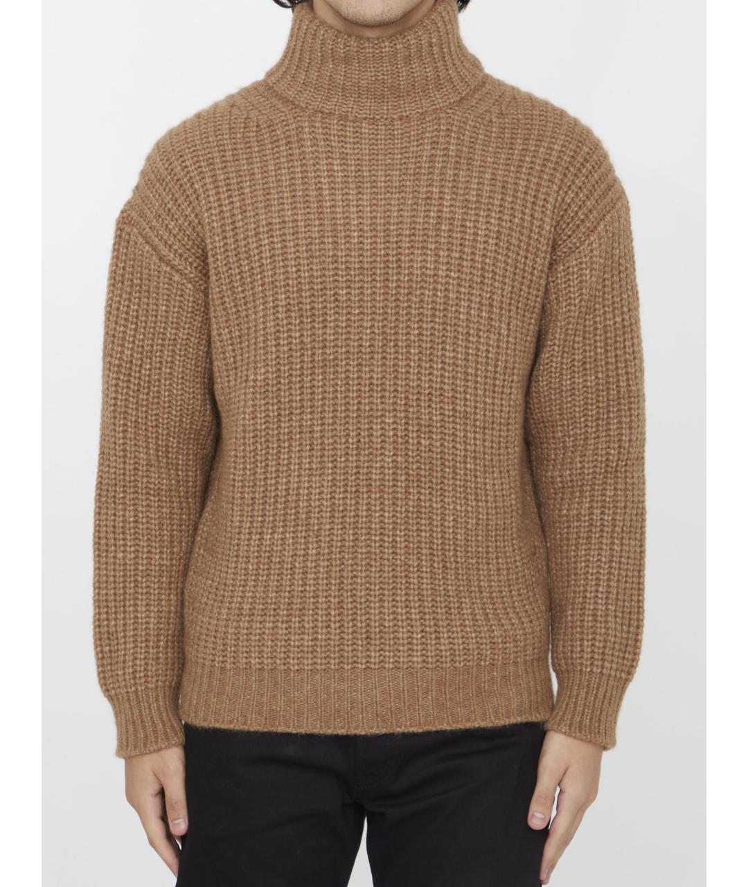 ROBERTO COLLINA Коричневый шерстяной джемпер / свитер, фото 2