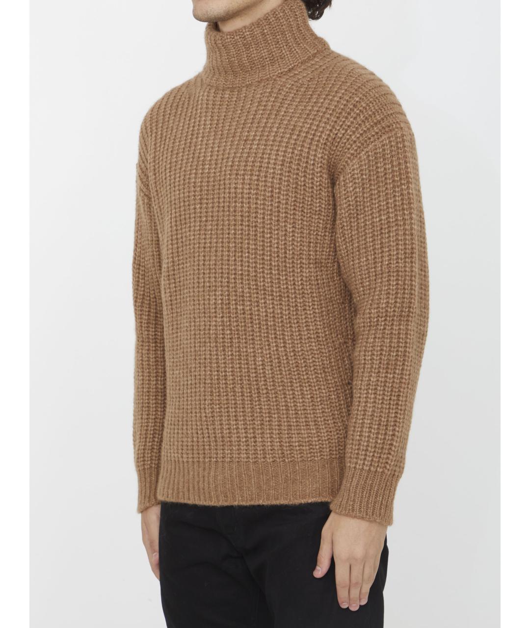 ROBERTO COLLINA Коричневый шерстяной джемпер / свитер, фото 3