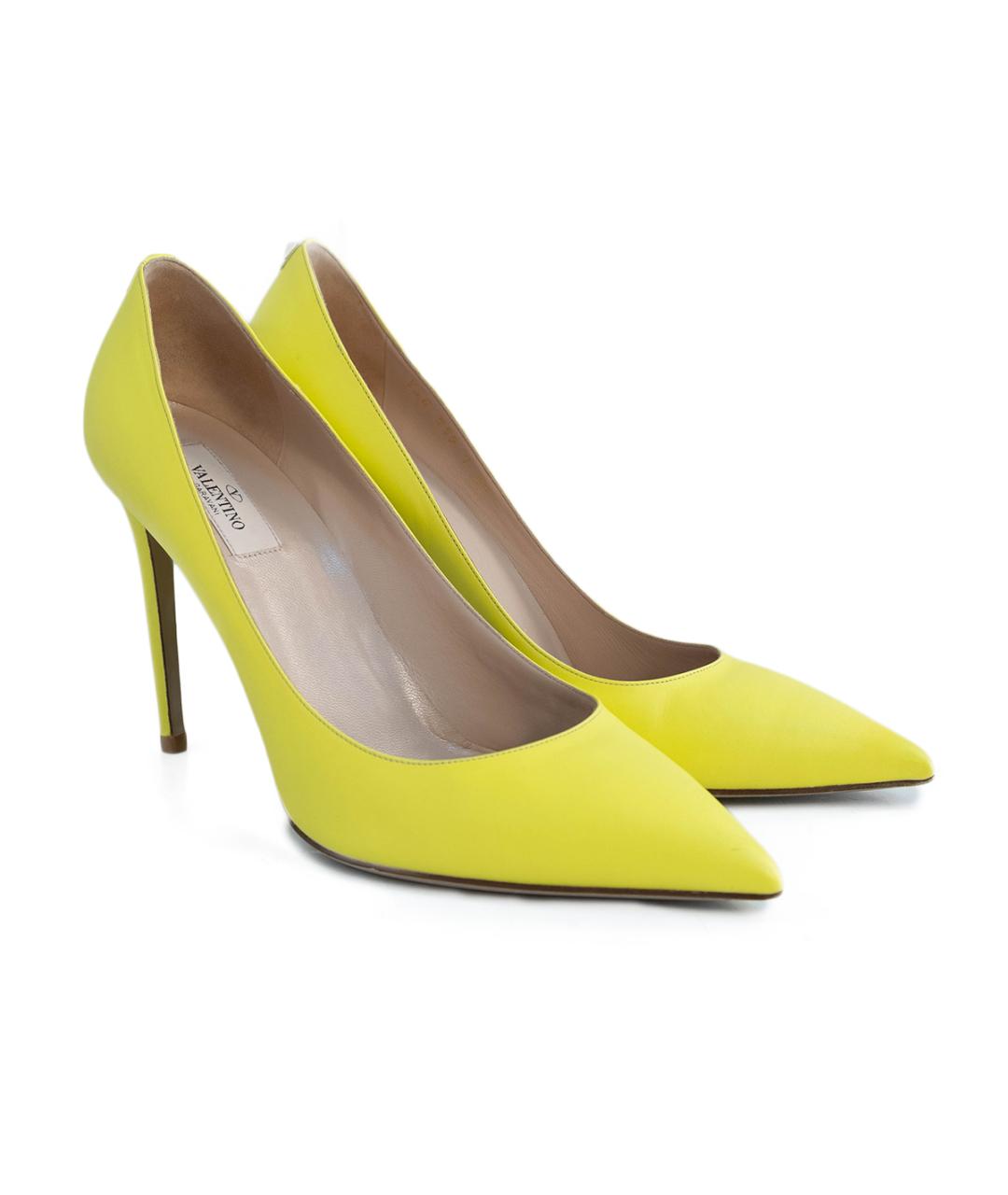VALENTINO Желтые кожаные туфли, фото 2