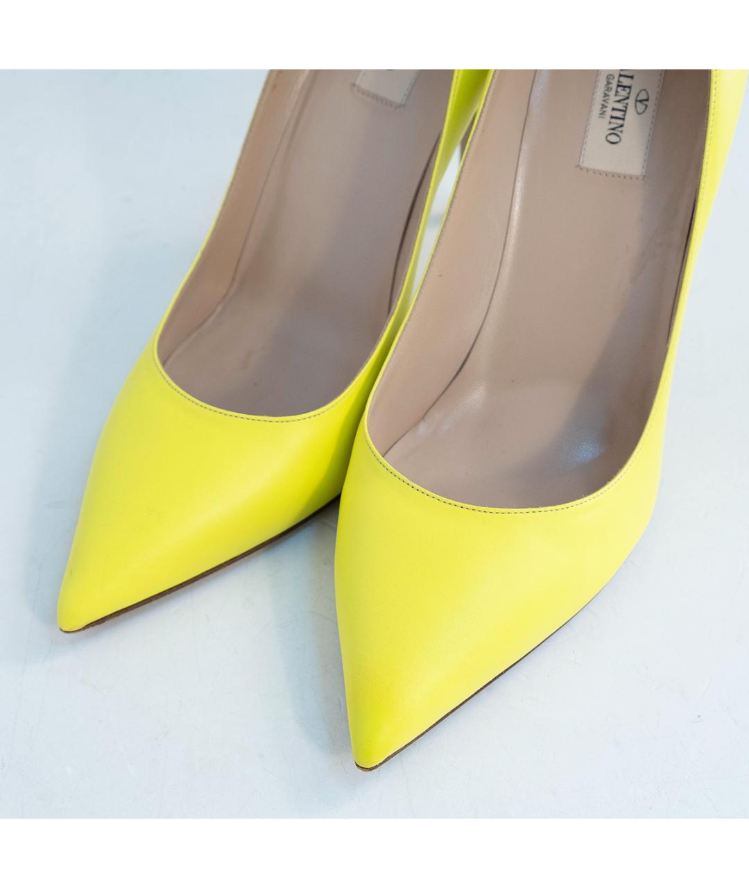 VALENTINO Желтые кожаные туфли, фото 3