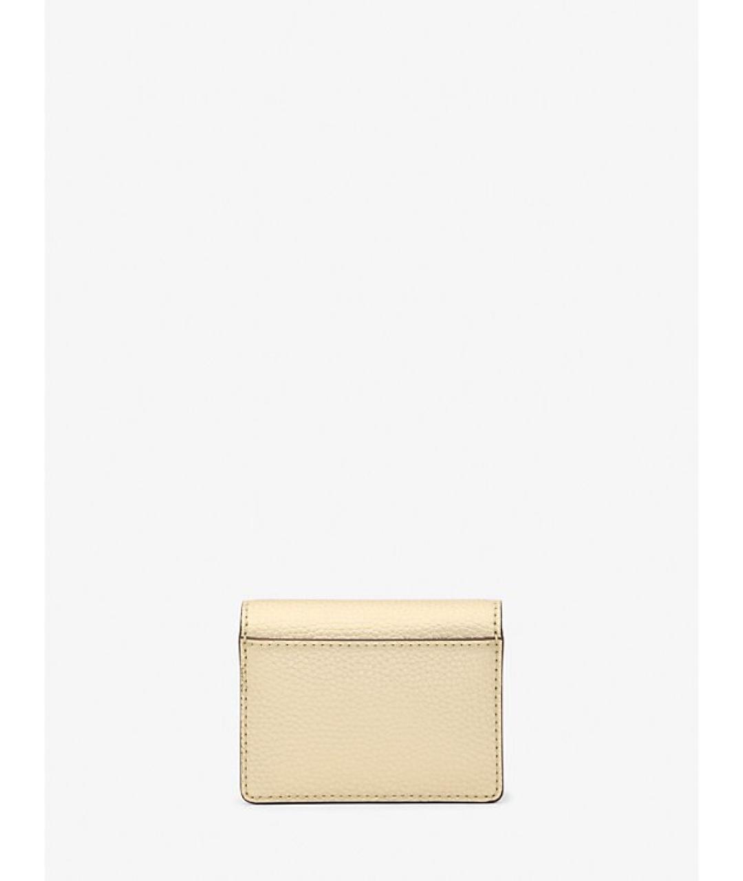MICHAEL KORS Золотая кожаная визитница, фото 2