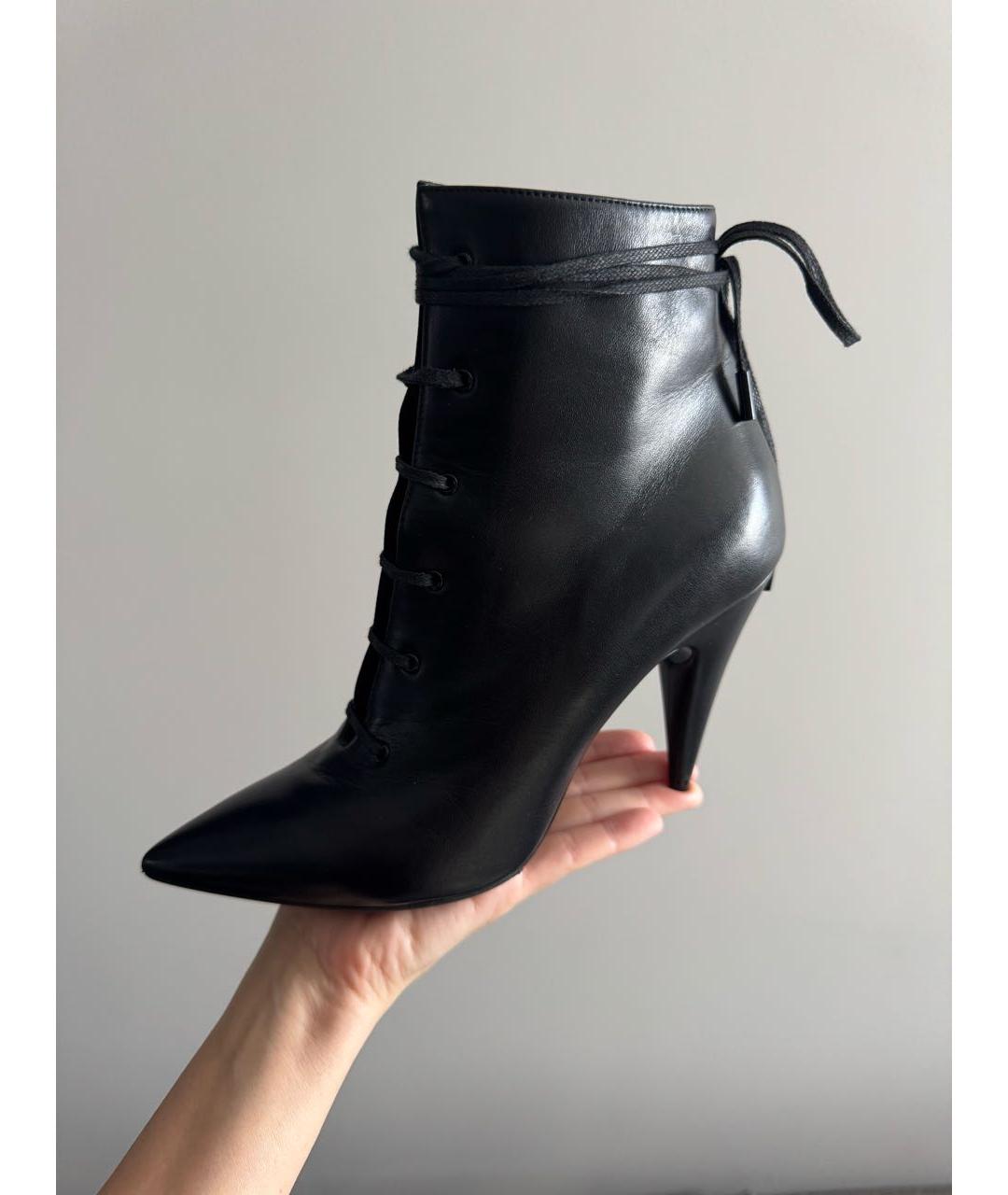 SAINT LAURENT Черные кожаные ботильоны, фото 6