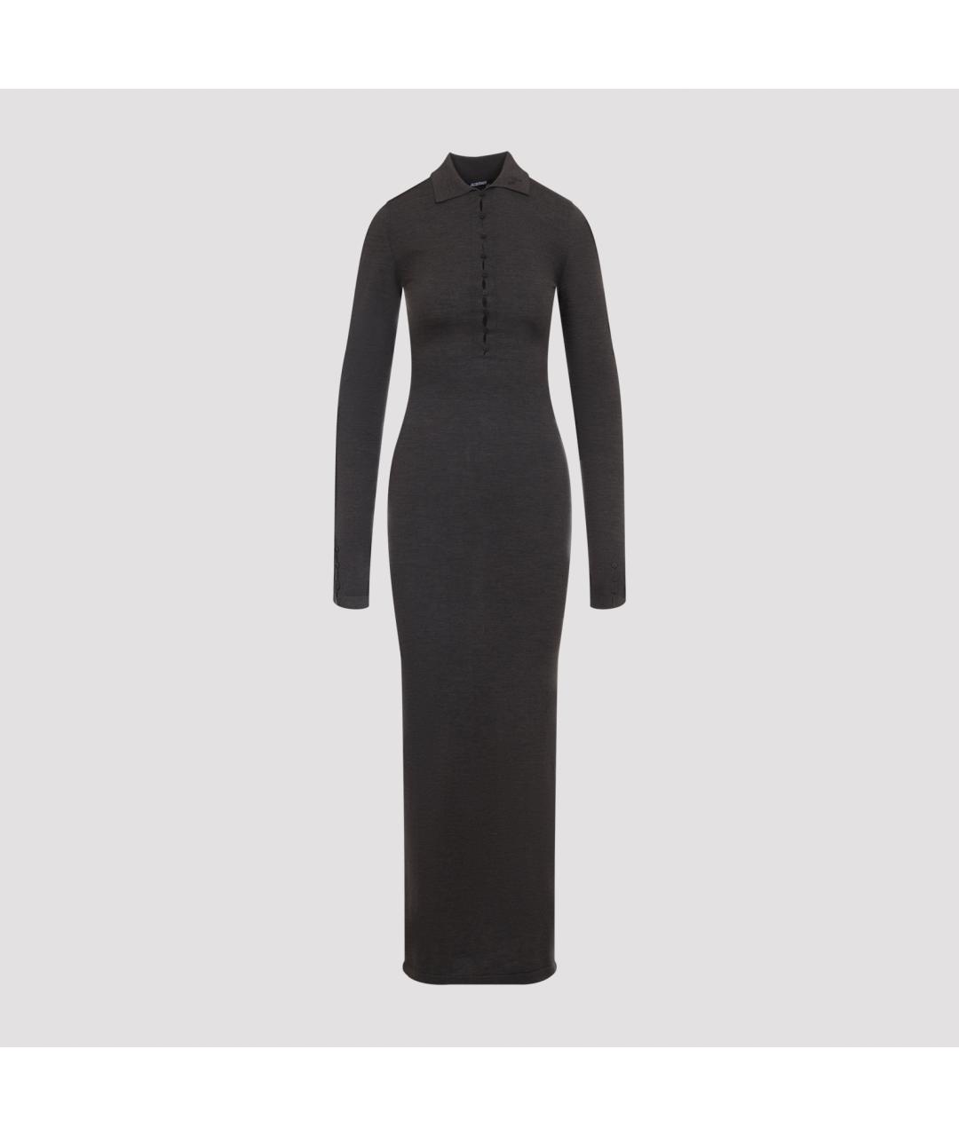 JACQUEMUS Коричневое шерстяное повседневное платье, фото 3