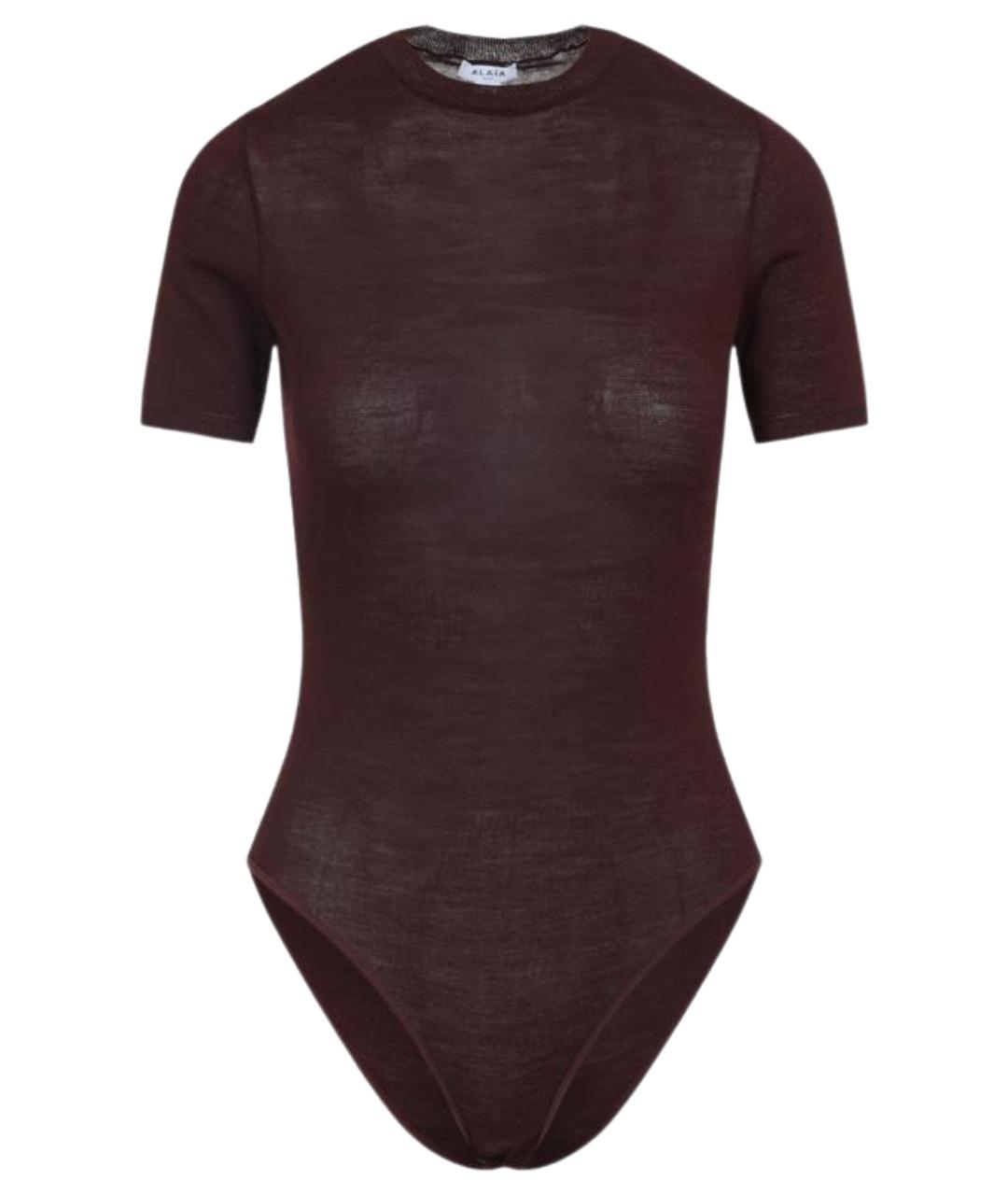 ALAIA Коричневое шерстяное боди, фото 1
