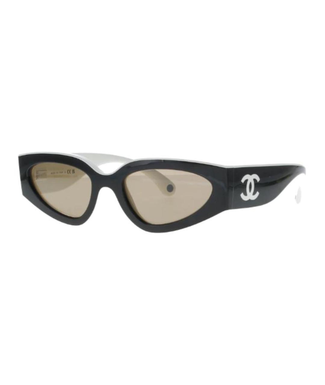 CHANEL Черные пластиковые солнцезащитные очки, фото 1