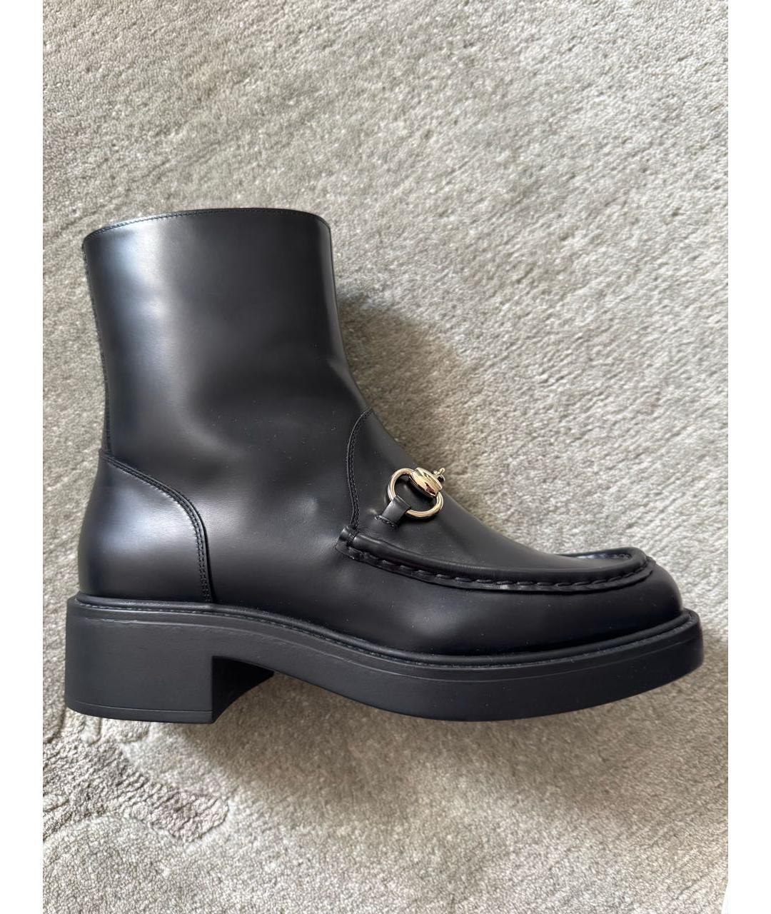 GUCCI Черные кожаные ботинки, фото 6