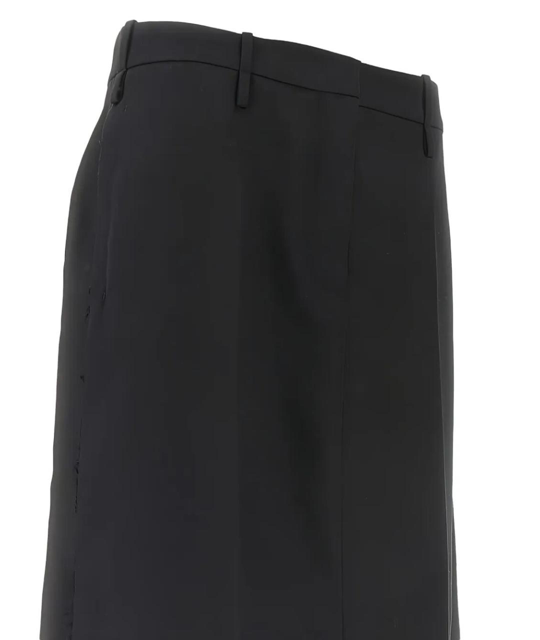 JIL SANDER Черная шерстяная юбка миди, фото 2