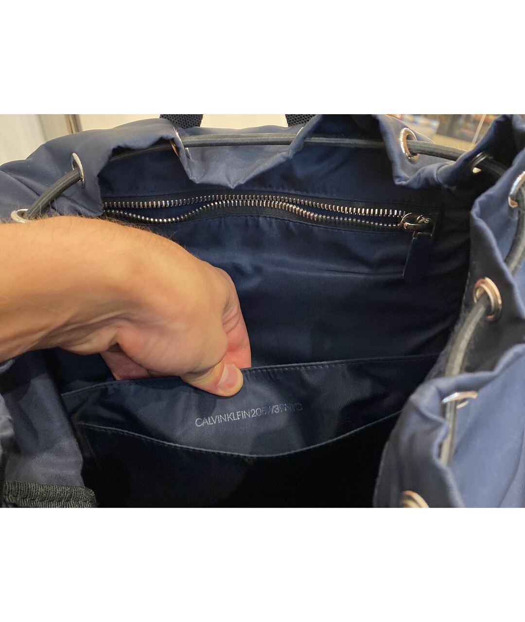 CALVIN KLEIN 205W39NYC Темно-синий синтетический рюкзак, фото 4