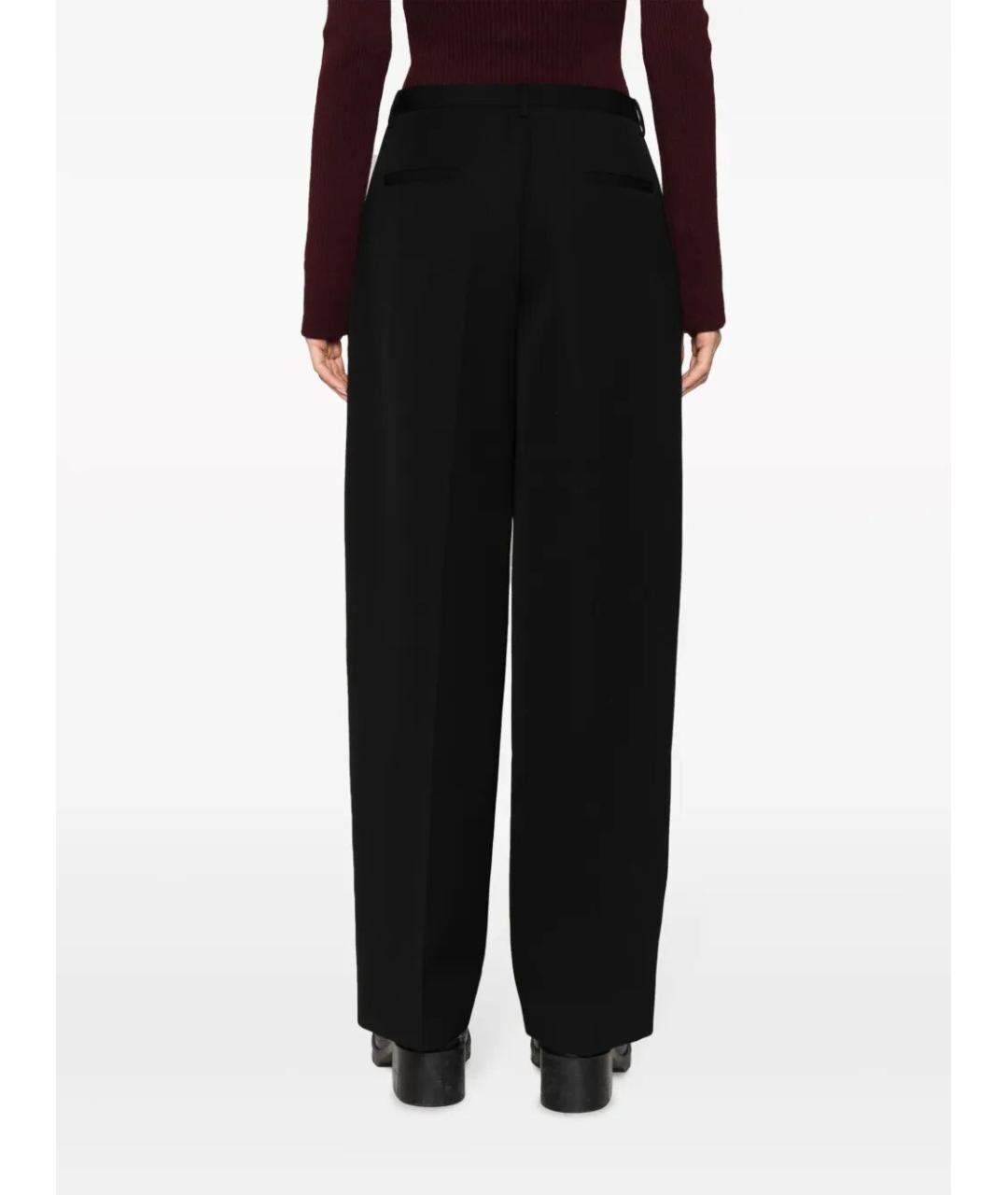 JIL SANDER Черные шерстяные брюки широкие, фото 4