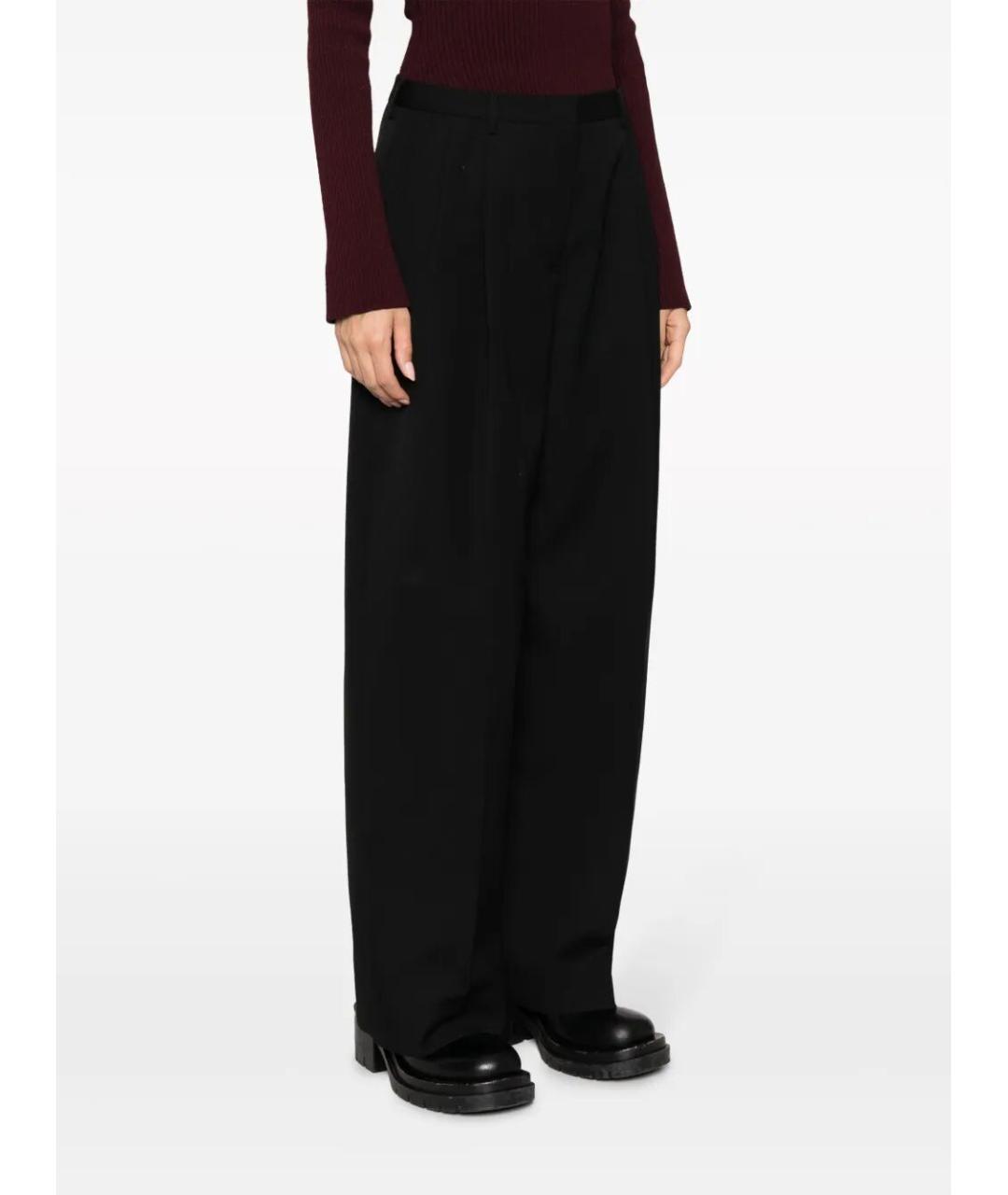 JIL SANDER Черные шерстяные брюки широкие, фото 5