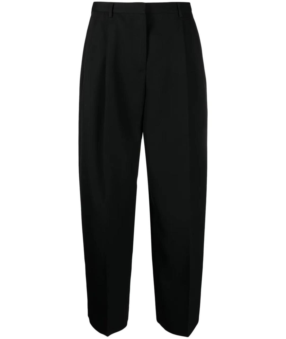 JIL SANDER Черные шерстяные брюки широкие, фото 1