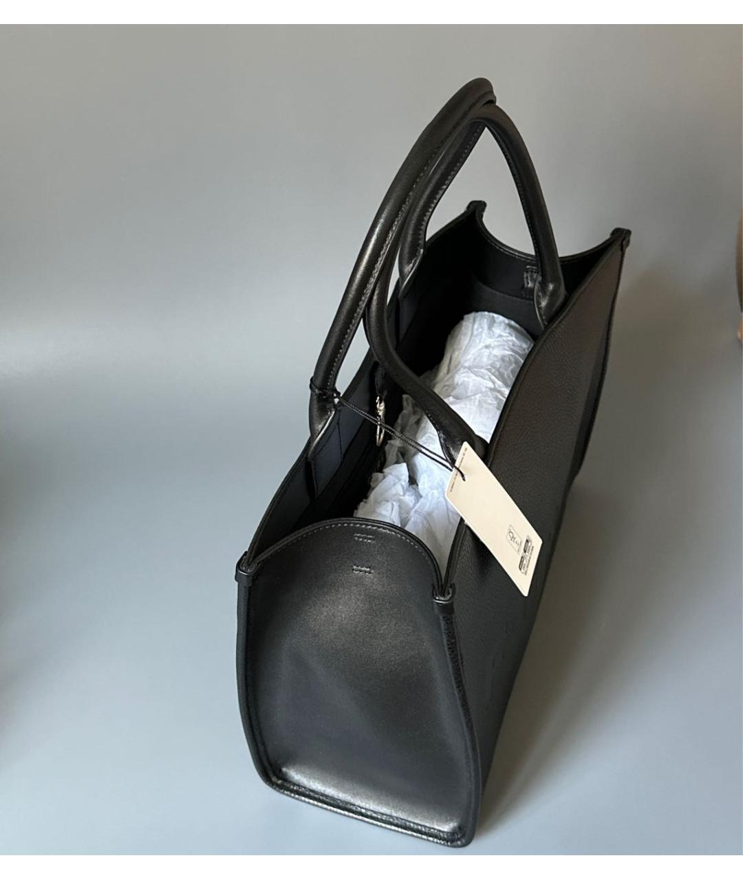 FURLA Черная кожаная сумка тоут, фото 4
