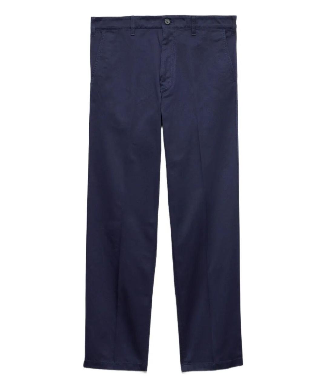 PRADA Темно-синие хлопковые повседневные брюки, фото 1